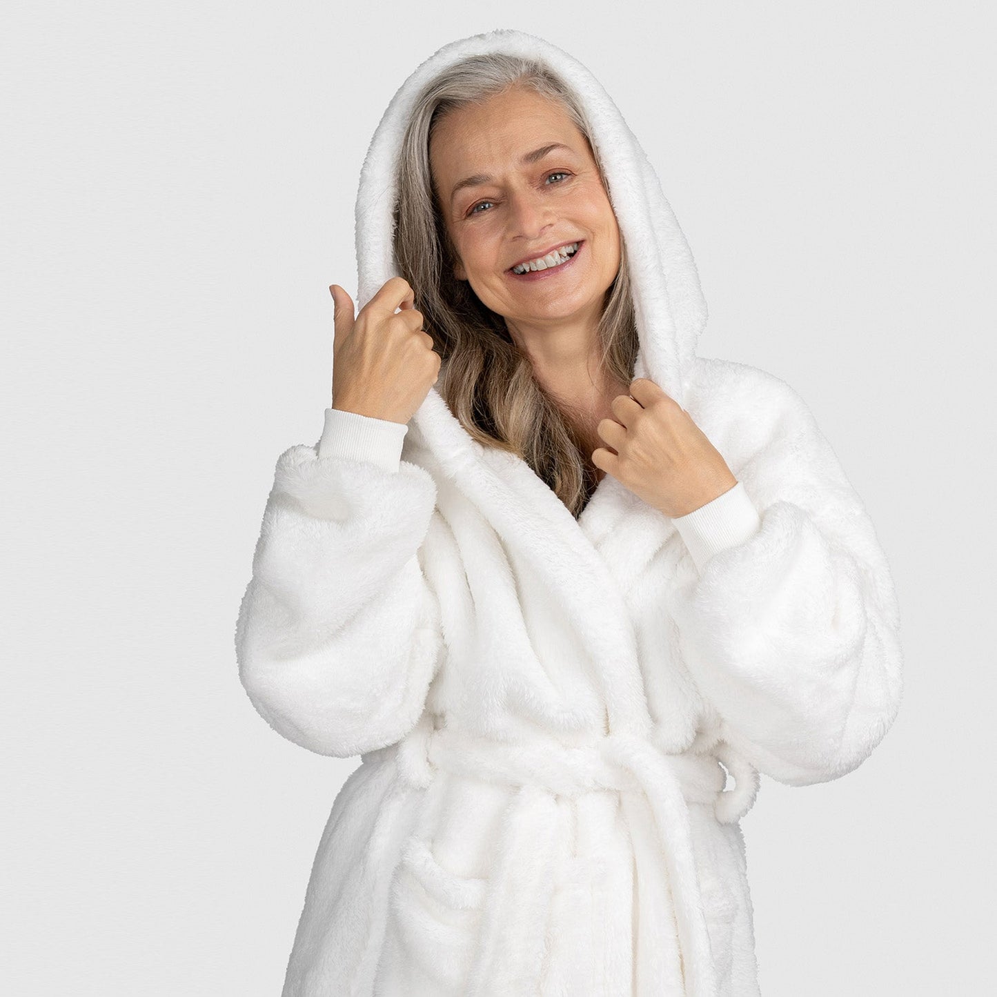 White Fluffy Dressing Gown