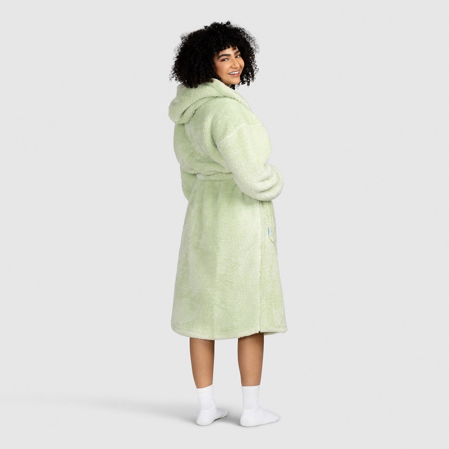 Green Fluffy Dressing Gown