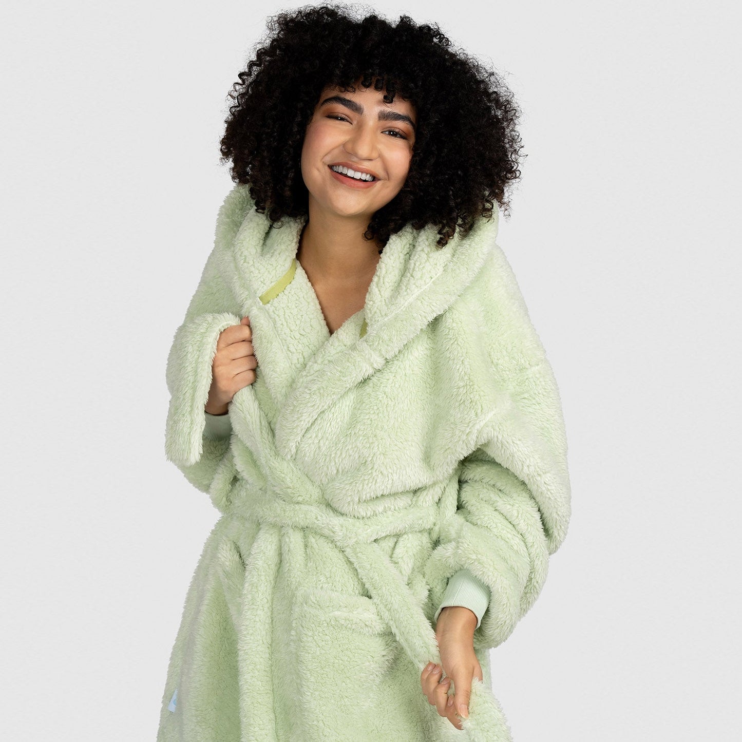 Green Fluffy Dressing Gown