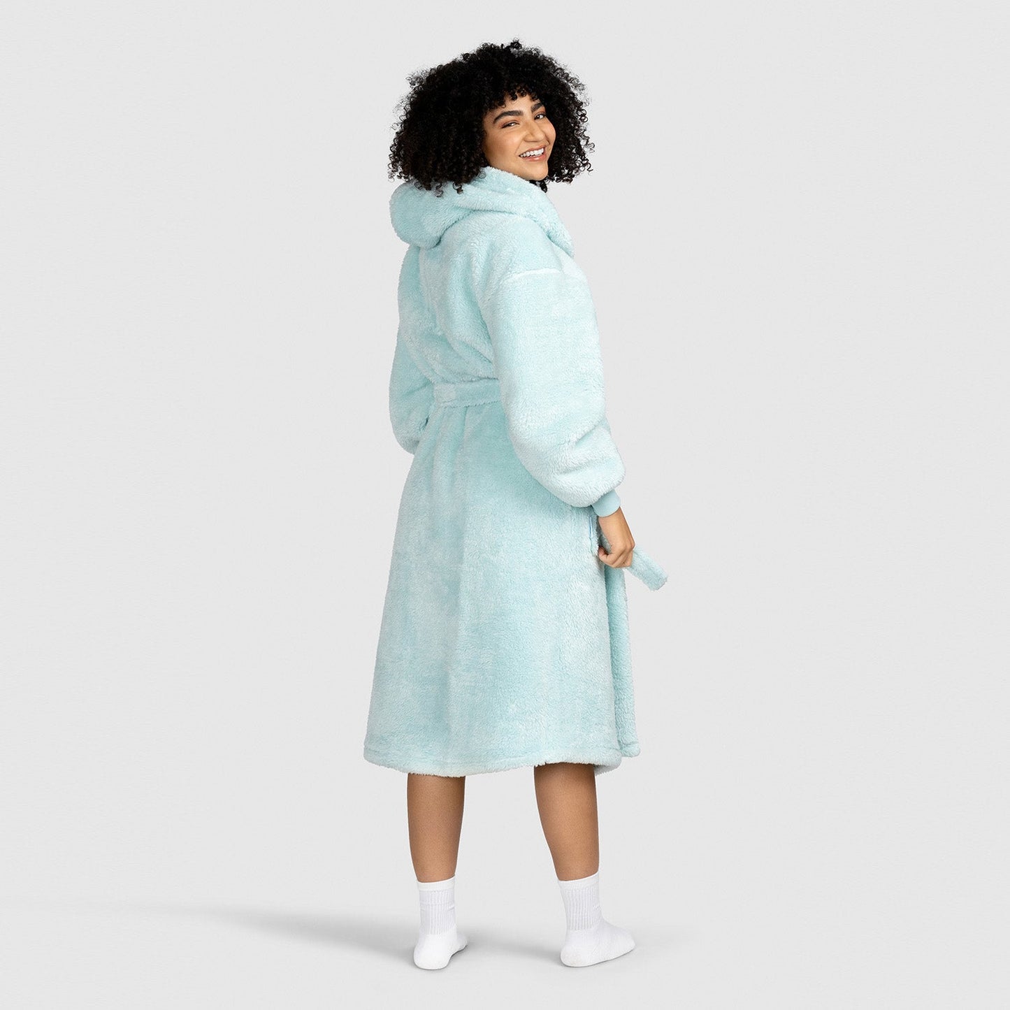 Blue Fluffy Dressing Gown