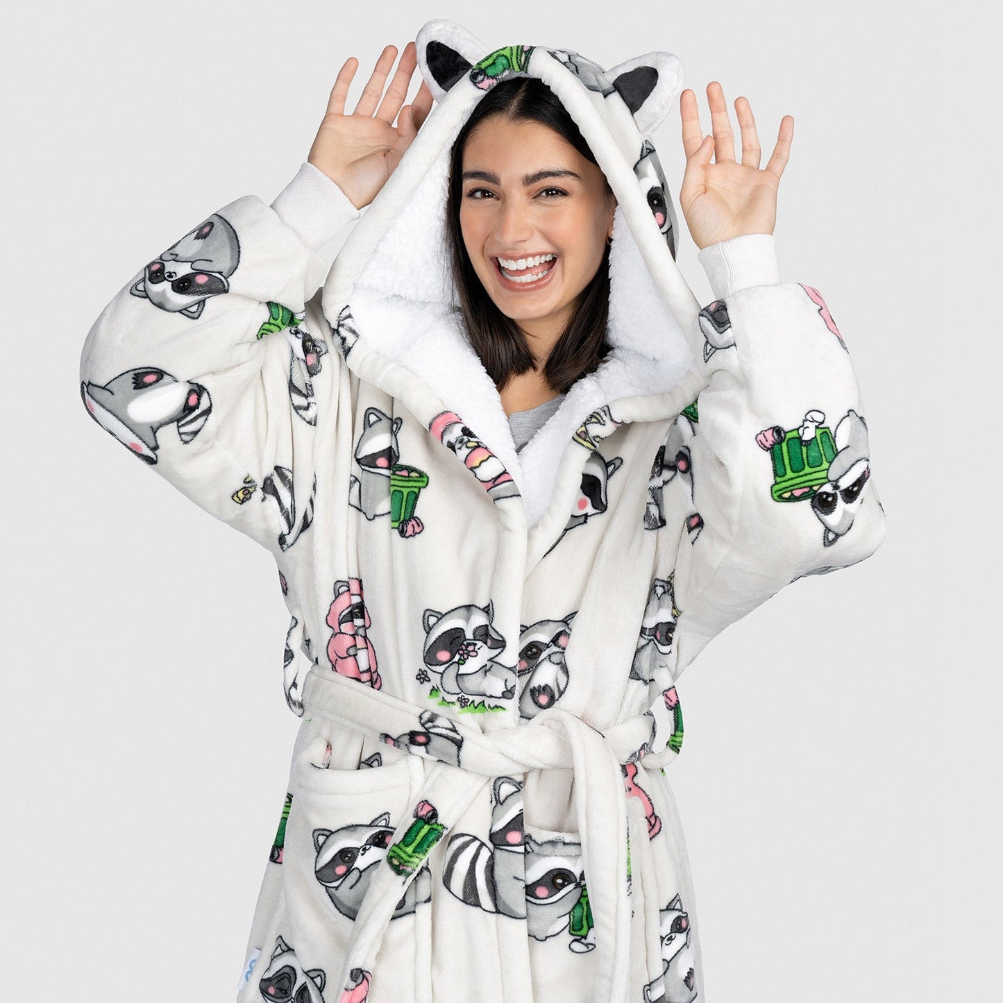 Raccoon Sherpa Dressing Gown