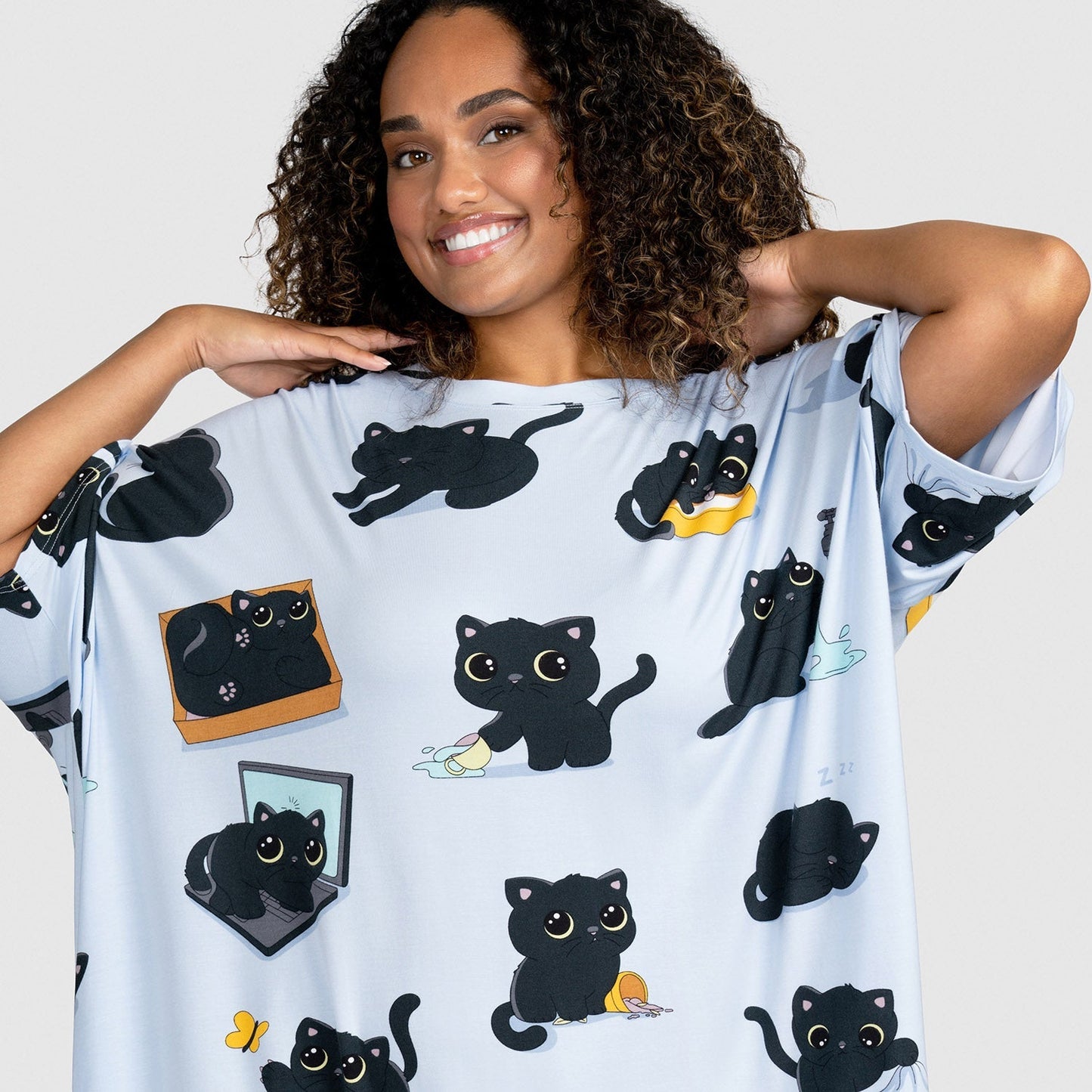 Black Cat Sleep Tee