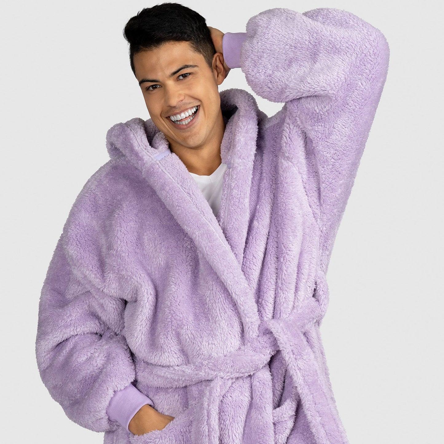 Lilac Fluffy Dressing Gown